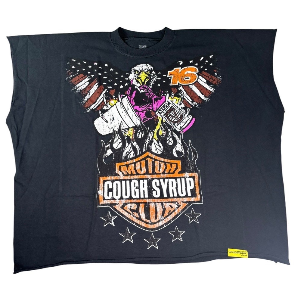 Thats A Awful Lot Of Cough Syrup Harley Muscle Tee Shirt Black L/XL
